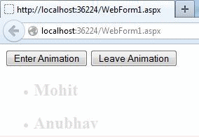 hide and show animation